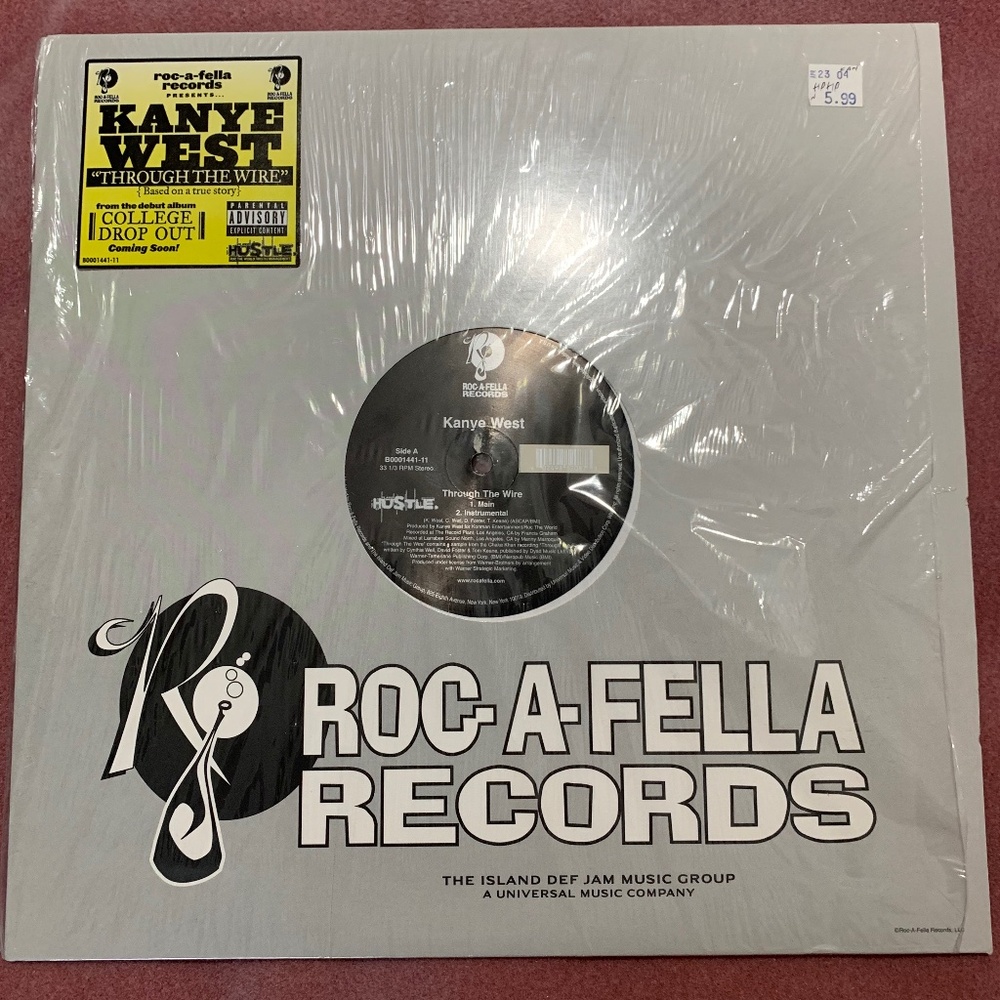 Kanye West "Through The Wire" Vinyl Promo for "College Dropout" Roc-A-Fella 2003
